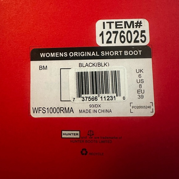 NWT Hunter Ladies' Original Short Boot Black, In Box - Picture 11 of 12